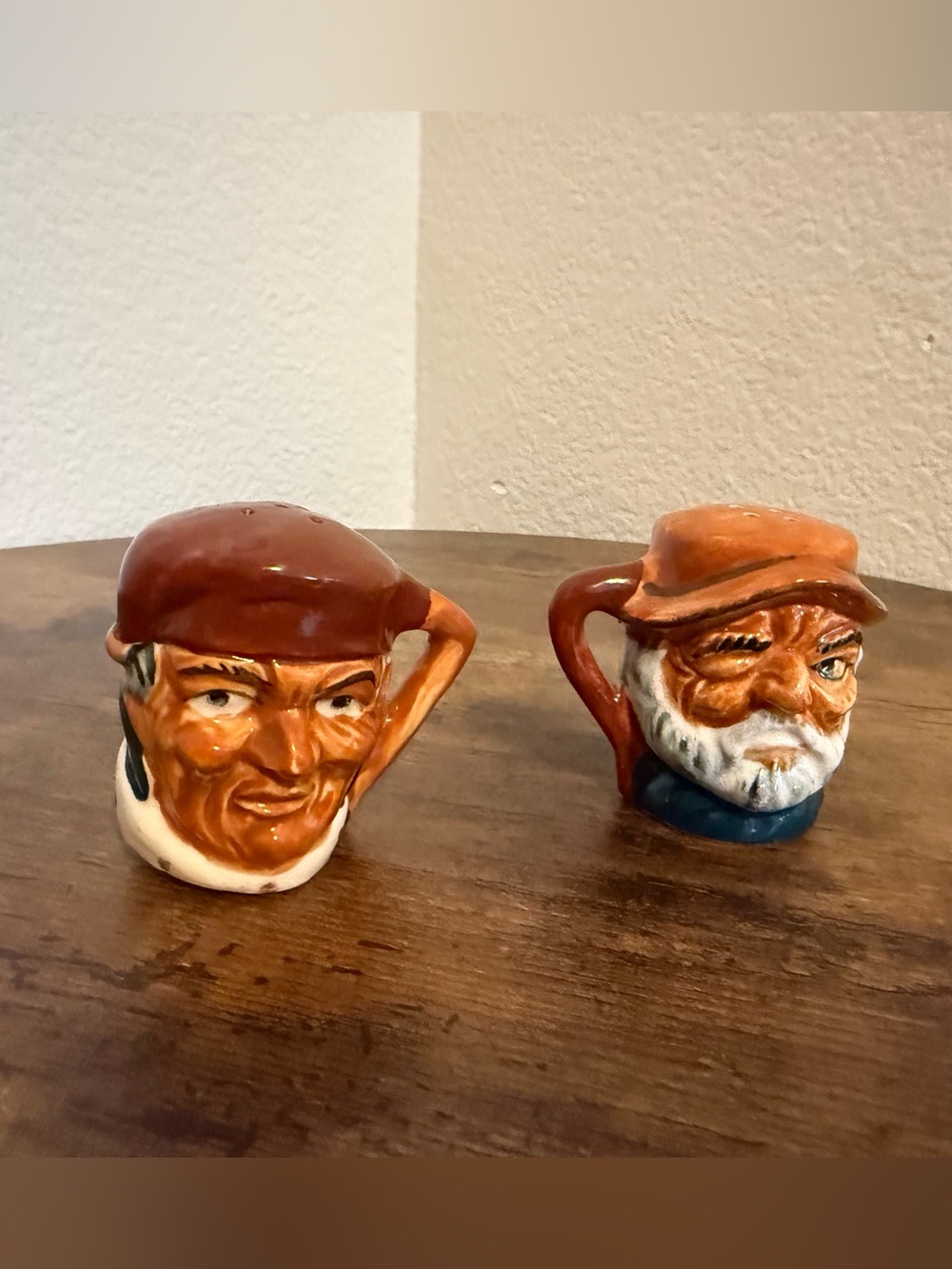 Toby Mug Jug Salt & Pepper Shakers Set of 2 Vintage Ceramic Sailor Man Head
